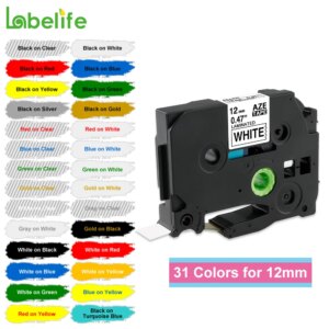Labelife TZe-231 12mm 31 Colors TZ TZe Laminated Tape TZe-231 TZe 231 Compatible Brother P-Touch for Label Printer,Label Maker