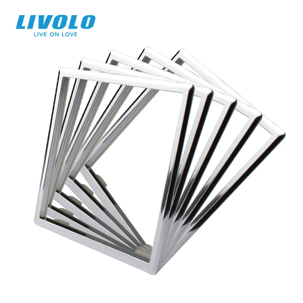 Livolo EU Standard Socket Accessory, Decorative Frame For Socket, One pack/5pcs ,Silver/White/Black Color