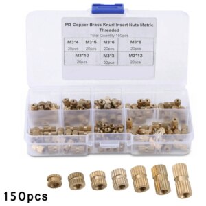 M3 Knurled Nuts Brass Threaded Heat Insert Plastic 3D Printing Nuts Parts Set Kit For 3D Prints Chain Saw Parts Tool Accessories