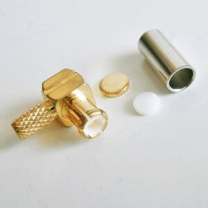 MCX Connector MCX Male 90 Degree Right Angle TYPE L plug Crimp For RG316 RG174 RG179 LMR100 Cable Brass RF Coax Adapter PTFE