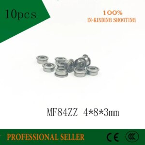 MF84ZZ Flange Bearing 4x8x3 mm ABEC-1 ( 10 PCS ) Miniature Flanged MF84 Z ZZ Ball Bearings