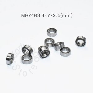 MR74RS 4*7*2.5(mm) 10pieces free shipping bearing ABEC-5 Rubber Sealed Miniature Mini Bearing MR74 MR74RS chrome steel bearing