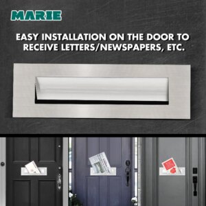 Marie LP002 Door Letter Slot Stainless Steel Mailbox Port Door Letter Box Inwardly Opened To Receive Letters And Newspapers