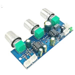 NE5532 Super Bass Preamp Board Dual Channel Single Power Low Pass Filter Board Preamp Board DC10-24V