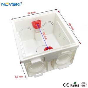 NOVSKI 86 Type Mounting Back Box Adjustable Internal Cassette Junction Box For Wall Switch and Socket White