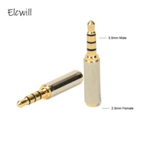 New Adapter Converter Gold 3.5mm Male To 2.5mm Female Stereo Audio Headphone Jack High Quality Wholesale