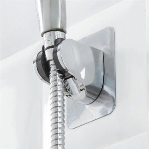 Plastic Shower Head Handset Holder Chrome Bathroom Wall Mount Adjustable Bracket Lightweight Showers Holder