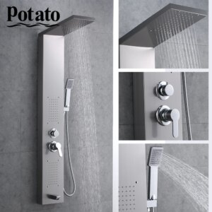 Potato Shower Faucet Waterfall Rain Bathroom Panel In Wall Shower System with Spa Massage Sprayer Bidet Head Hand p3545