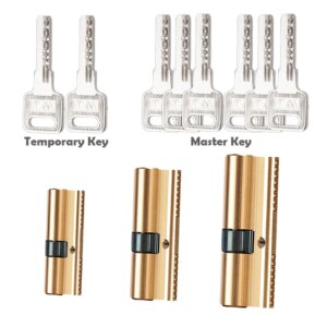 Pure Copper Anti - Theft Door Lock Core 65 70 80 90 115mm Brass Cylinder With AB Key Anti-Theft Lock