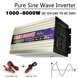 Pure Sine Wave inverter DC12V 24V to AC220V 3000W 2200W 1600W solar inverter power Converter For Car Voltage transforme Inverter