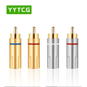 RCA Jack Connector Pure Copper Gold Plating Audio RCA Cables Male Adapter Socket RCA Speaker Terminal Acoustics Connectors Hifi