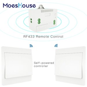 RF433 Wireless Self Powered Remote Control Smart Switch No Battery Needed No Wire.Wall Panel Transmitter Rocker Push Button