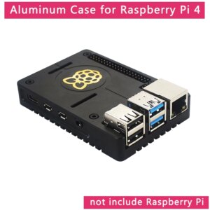 Raspberry Pi 4 Aluminum Alloy Case Ultra-thin CNC Metal Shell Passive Cooling Black Enclosure Box for Raspberry Pi 4 Model B