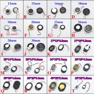 Round Loudspeaker 13mm 15mm 17 18 20 23 26mm 28 30 35 40 mm Buzzer Ringer Sound Speaker Replacement For Cell Phone With Two Line