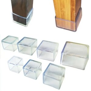 Silicone Chair Leg Caps Feet Pads Furniture Table Chair Leg Floor Feet Cap Cover Protector Transparent furniture legs