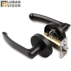 Single bolt handle lock,For Toilet bathroom bedroom,with Key or No key,black gold color,easy installation,door hardware