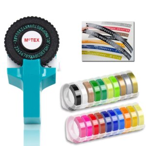 Sky Blue Color MoTex E101 Printer Mini DIY Hand compatible for dymo 3D embossing manual Tape Manual Typewriter lettering machine