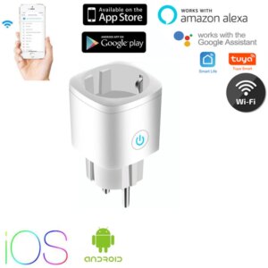 Smart plug WiFi socket EU 16A timing function Tuya SmartLife APP control Alexa Google Assistant with voice control
