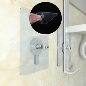Strong Self Adhesive Screw Hook Wall Mouted Stainless Steel Seamless Shelf Hanger