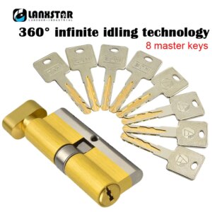 Super C-class Security Door Idling Lock Core Single Open Big 70/75/80 /105/110mm Explosion-proof Force Hit Door Lock Cylinder