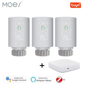 TRV ZigBee3.0 Smart Radiator Actuator Programmable Thermostatic Radiator Valve Temperature Controller Voice Control via Alexa