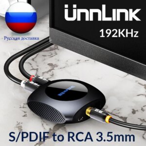Unnlink New Digital to Analog Audio Converter 192 KHz DAC SPDIF Optical Toslink Coaxial to RCA 3.5 jack for ps3 ps4 TV xbox one