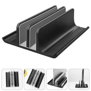 Vertical Laptop Stand Aluminum ABS Adjustable Desktop Double Slot Notebook Tablet Mount Base Holder Dock For MacBook Pro Air