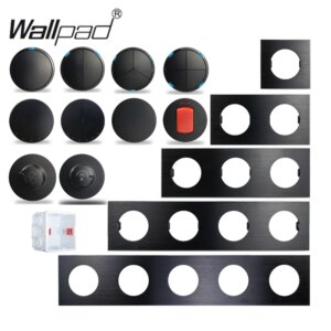 Wallpad L6 Black Aluminum 1 2 3 4 Gang Wall Light Switch Intermediate Water Heater AC DP 2P Switch DIY Free Combination