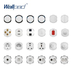 Wallpad White Wall Light Switch LED Indicator Wall Power Socket Electrical Outlet Function Key Only DIY Free Combination