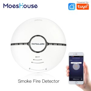 WiFi Smart Smoke Fire Alarm Sensor Detector Home Security System Battery-powered Alarm Wireless Smart Life Tuya App Control