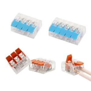 Wire Connector Electrical Cable Mini Quick Connector Universal Compact Plug-in Wire Push-in Fast Terminal Connector 25/50/100pcs