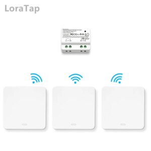 Wireless Switch Kinetic Self-Powered Wall Switch No Battery Needed, Lighting Remote Control up to 30m, No Wire, Easy to Install