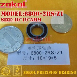 ZOKOL 6800 ZZ 2RS Z1 bearing 6800 2RS Z1 6800ZZ Deep Groove ball bearing 10*19*5mm