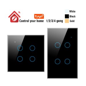 ZigBee Smart Home Wall Touch Switch,Wireless Intelligent Light Switch,2 Way,APP Control,Works With Google Home Aleax,US EU UK