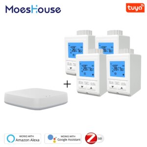 Zigbee Thermostat Smart TRV Thermostatic Radiator Valve Controller Heater Temperature Voice Control Works with Alexa Google Home