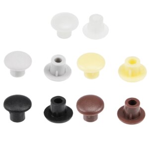 uxcell 50/100/200Pcs Screw Cap Cover 5mm Dia. Plastic Locking Hole Plug Button Top Flush Type for Cabinet Cupboard Shelf