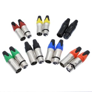 xlr connector audio plug microphone plug 3pin speaker connector male & female colour mic connector