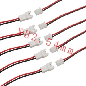 10/5Pcs XH2.54 2 Pin Pitch 2.54mm Wire Cable Connector Male Plug & Female Socket Battery Charging Cable Wire 26AWG Length 200mm