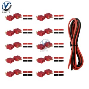 10 Pairs XT60 Plug Connectors Male & Female T Type Plug with Heat Shrink Tube for RC LiPo Battery Pack Set