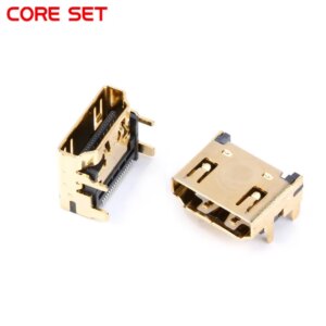 10PCS HDMI FEMale Jack/socket connector 19PIN 19P right angle smt smd 90 Degree Gold-Plated hd 19 PIN