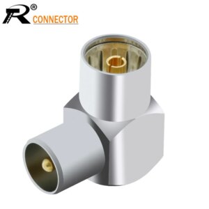 1PC DVB-T TV PAL Female to Male Right Angle RF Adapter Connector 90degree elbow TV male to TV female connector Gold plated plug
