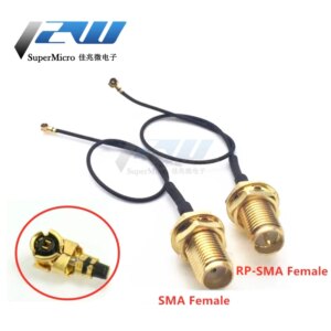 2-piece SMA / RP-SMA female to MHF4 IPEX IPX RF plug Pigtail cable for Mini 0.81mm PCI card intel WIFI Board 10cm 15cm 20cm 30cm