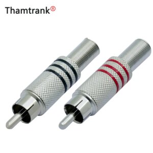 2PCS Nickle-plated Wire Connector RCA Male Plug with Metal Spring Fix Cable Size Up to 7mm RCA Connector