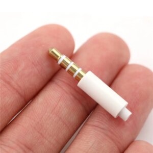 4pcs/lot 3.5mm Stereo Headset Plug With Tail 4 Pole 3.5 Mm Audio Plug Jack Adaptor Connector For Iphone White