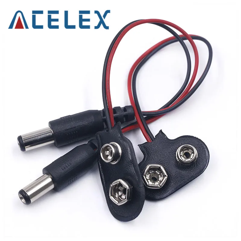 9V DC Battery Power Cable Plug Clip Barrel Jack Connector for Arduino DIY I T type