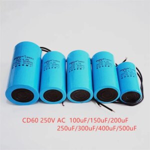 AC Water pump startup capacitor Motor Capacitor Start Capacitor CD60 250VAC 100uF/150uF/200uF/250uF/300uF/400uF/500uF