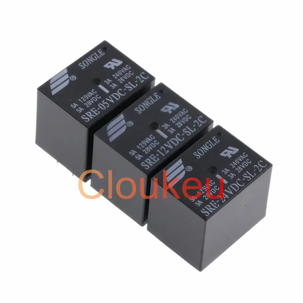 Relay SRE-05VDC 12VDC 24VDC-SL-2C 3A 8pin