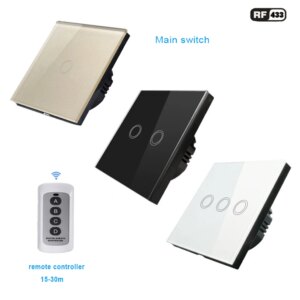 Remote control wall light switch 1 Gang 2 Gang 3 Gang RF433 433MHZ remote wall touch switch EU standard110 -240V