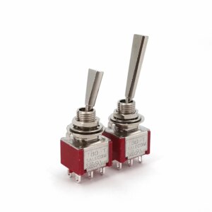 SH T80-T Series Flat Handle 6Pin DPDT Panel Mount Mini Toggle Switch For RC Model Remote Controlller