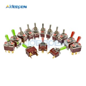 Toggle Switch E-TEN(C)1322/1221/1321/1122/1021/1121/223 E-TEN(A)9310/9210 2/3/4/6/9/12 Pin ON-ON ON-OFF-ON Switch Waterproof Cap